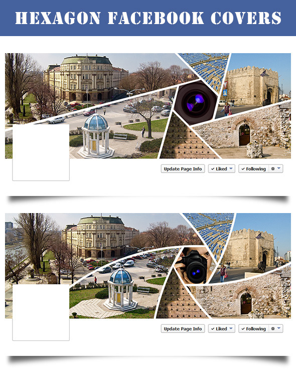 Hexagon Facebook Cover Actions - Actions Photoshop