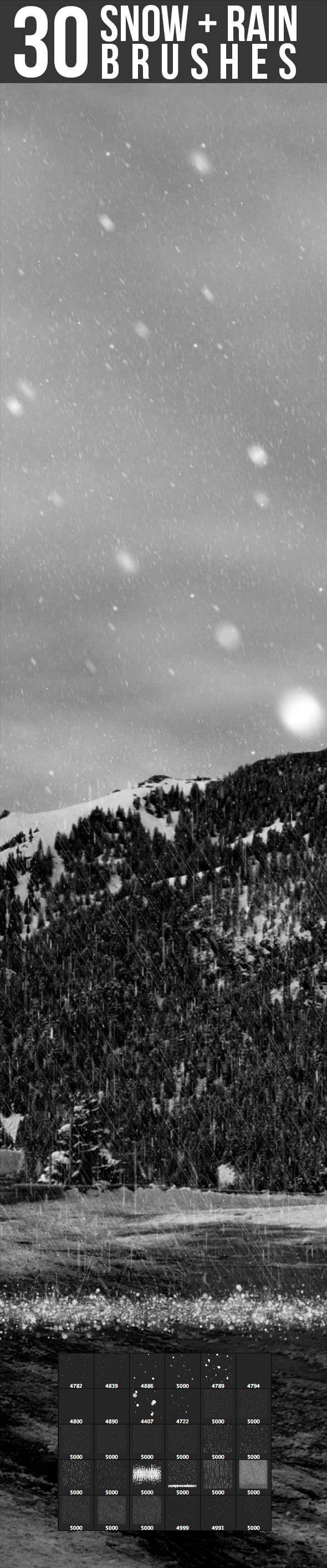 Snow & Rain Brushes - Brushes Photoshop