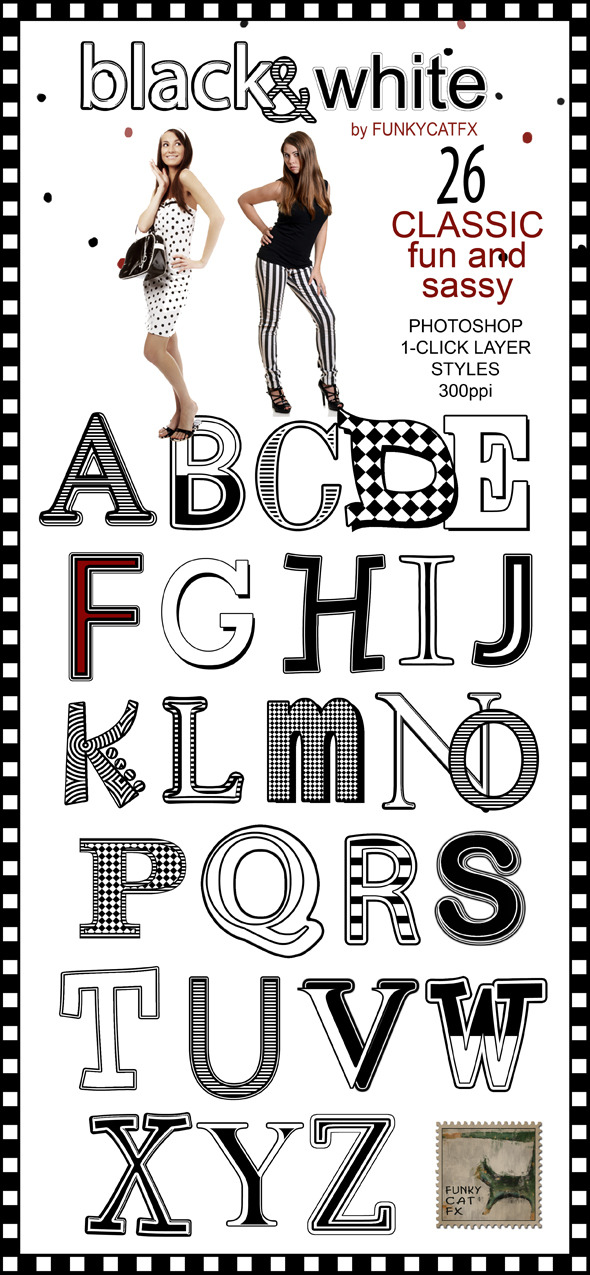26 Black/White Classic Styles - Styles Photoshop