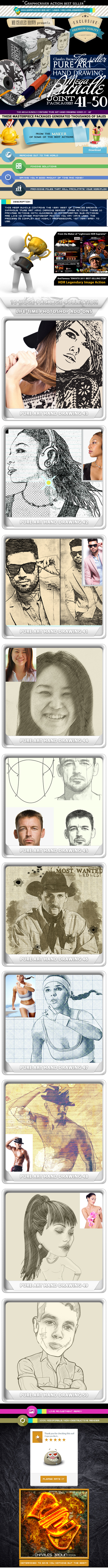 All Charles Brown's Pure Art Hand Drawing Bundle 5 - Photo Effects Actions