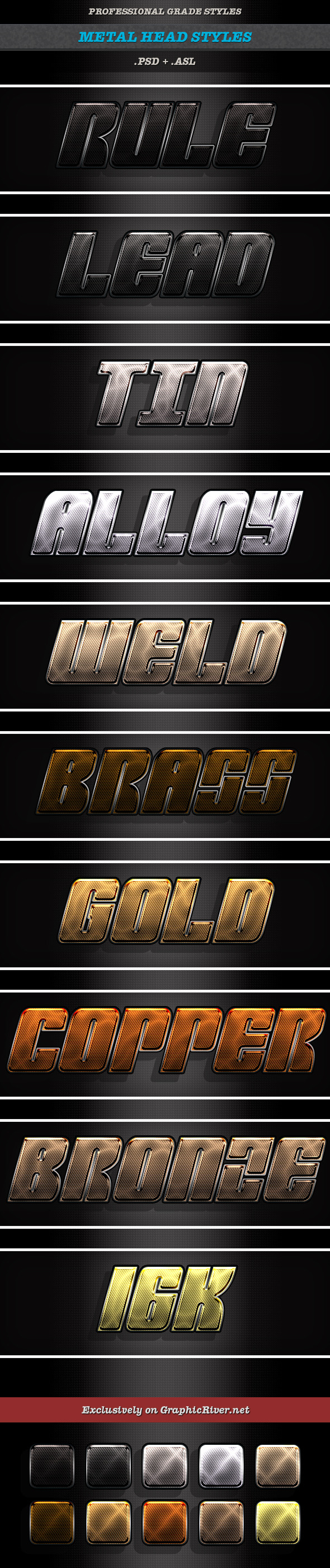 Metal Head - Styles Photoshop