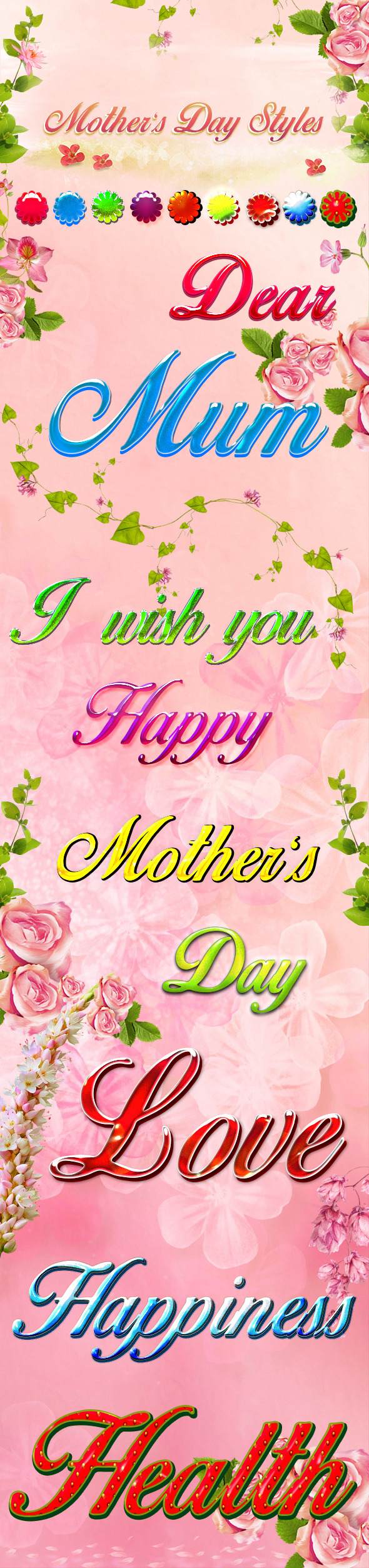 Mother's Day Styles - Text Effects Styles