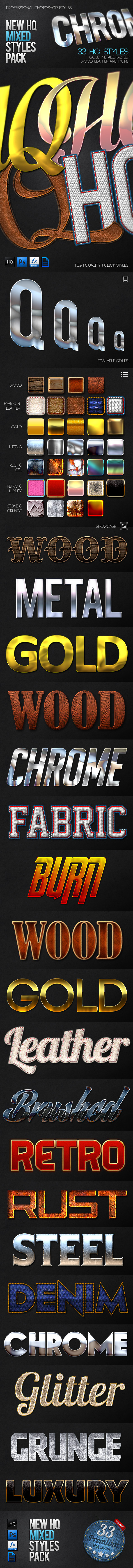 New HQ Mixed Styles Pack - Styles Photoshop