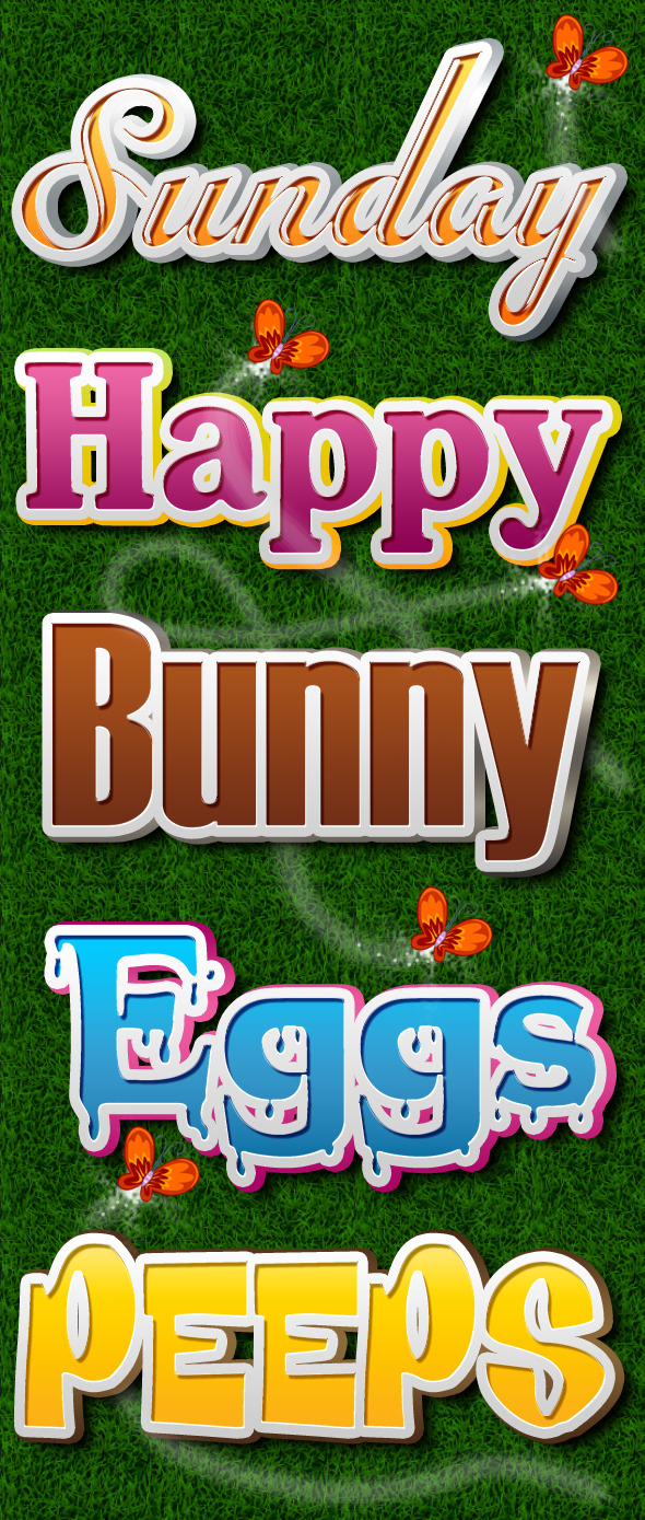 3D Easter Sunday Style - Styles Photoshop