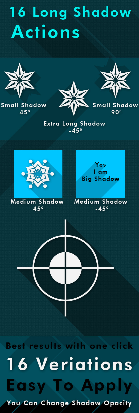16 Long Shadow Actions - Actions Photoshop