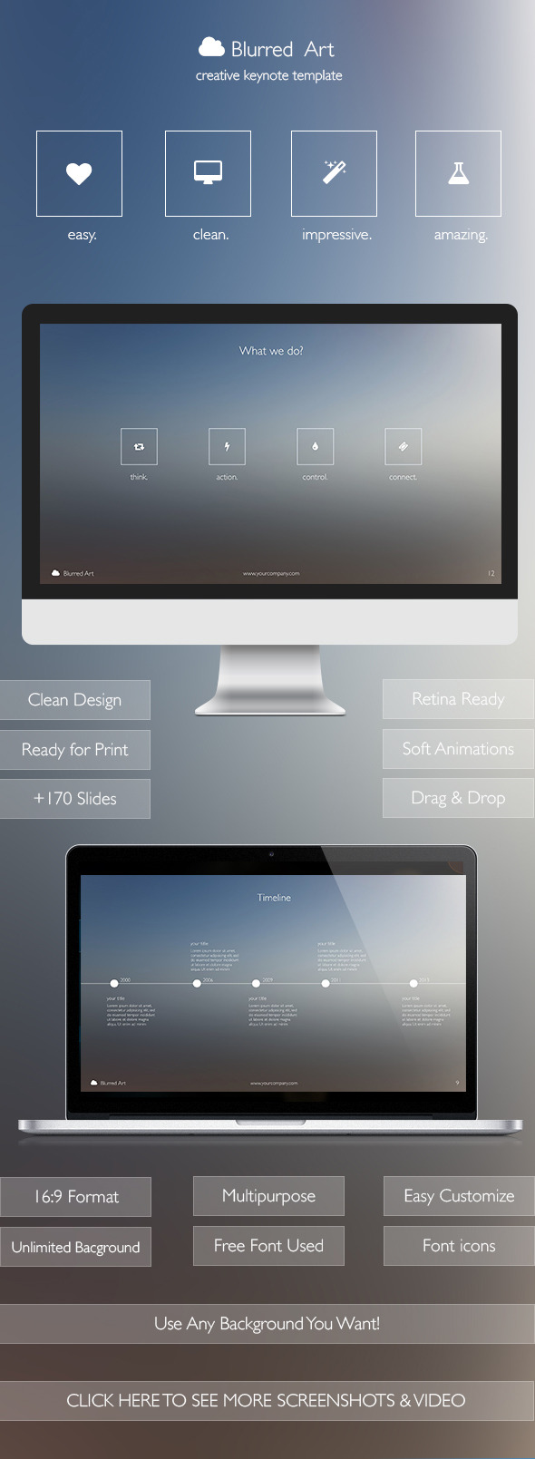 Blurred Art - Creative Keynote Template - Creative Keynote Templates