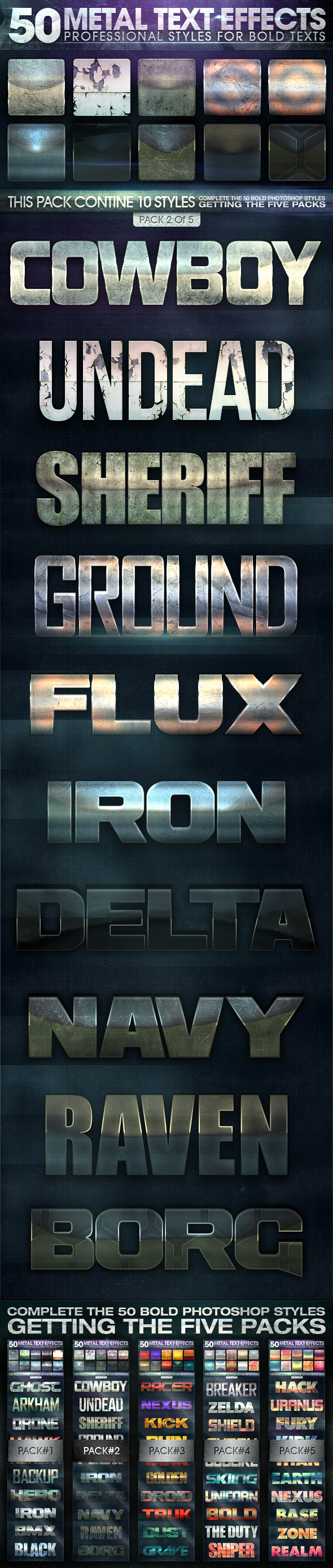 50 Metal Text Effects 2 of 5 - Text Effects Styles