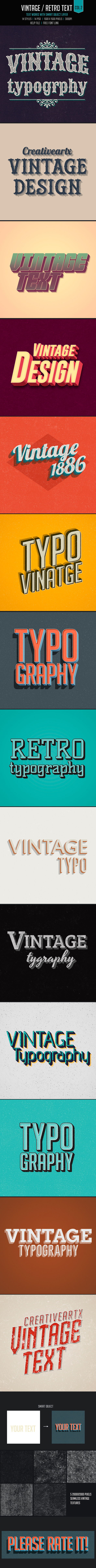 Vintage/Retro Text Col2 - Text Effects Actions