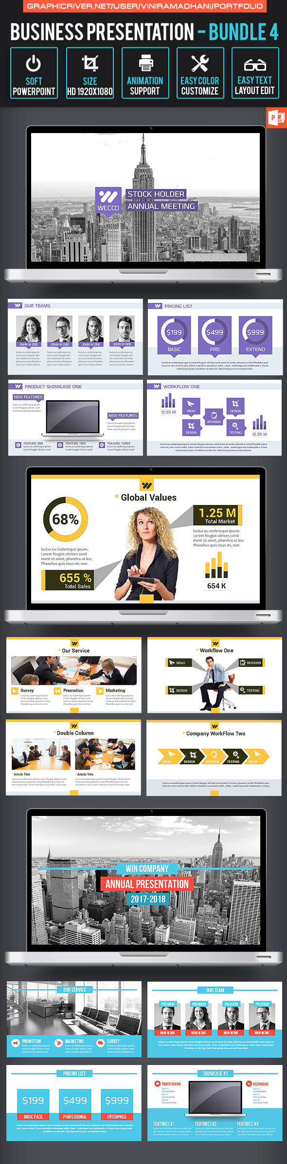 Business Presentation Bundle 4 - Business PowerPoint Templates