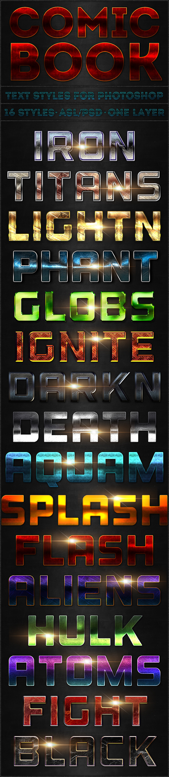 Comic Book - Text Styles - Text Effects Styles