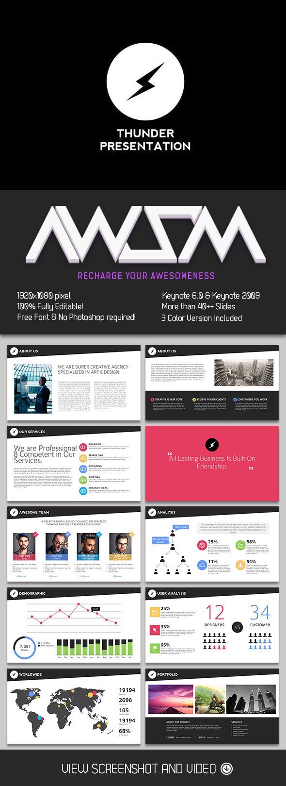 Thunder Keynote Presentation - Business Keynote Templates