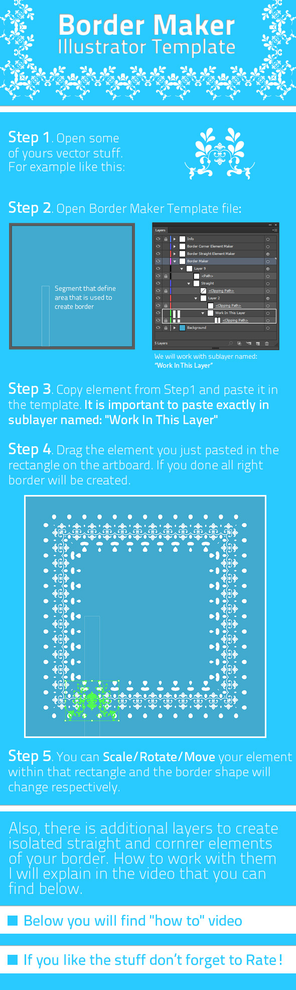 Border Maker Template - Actions Illustrator