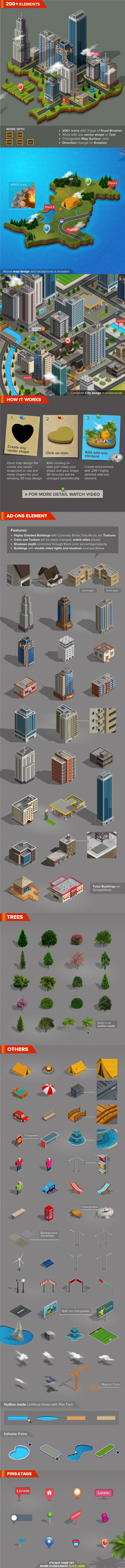 3D City and Map Generator - Styles Illustrator