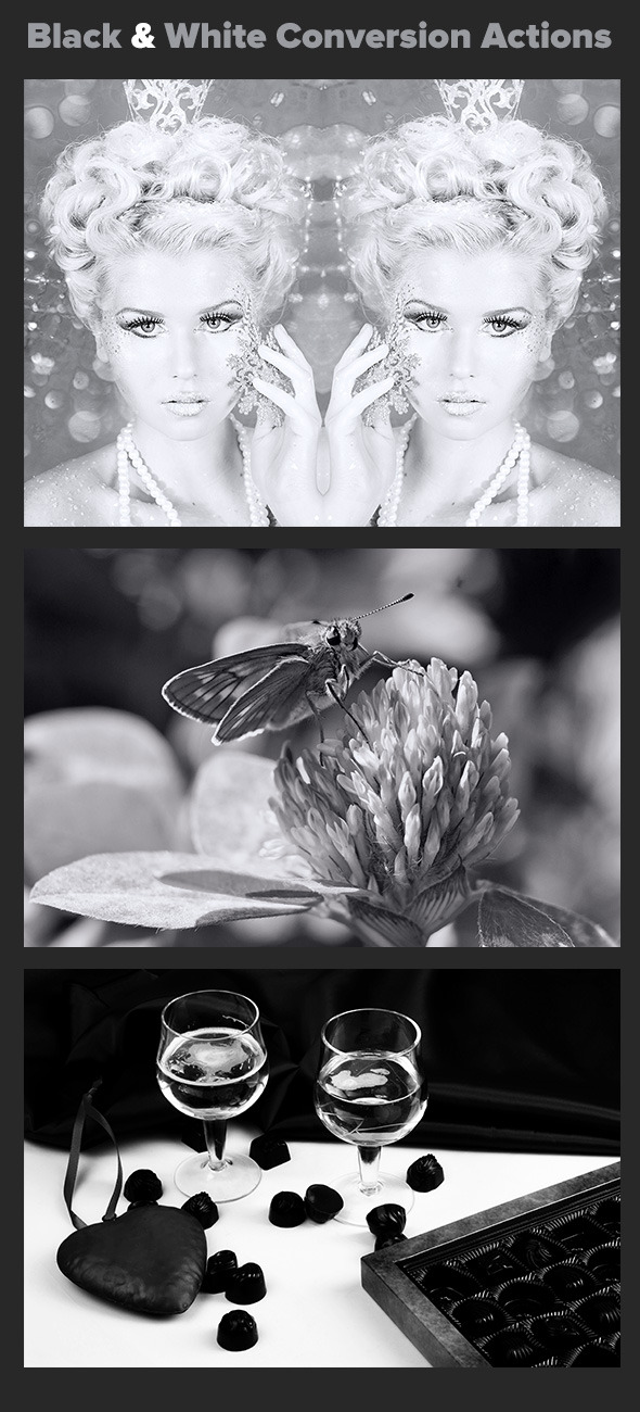 Black and White Conversion Actions - Actions Photoshop