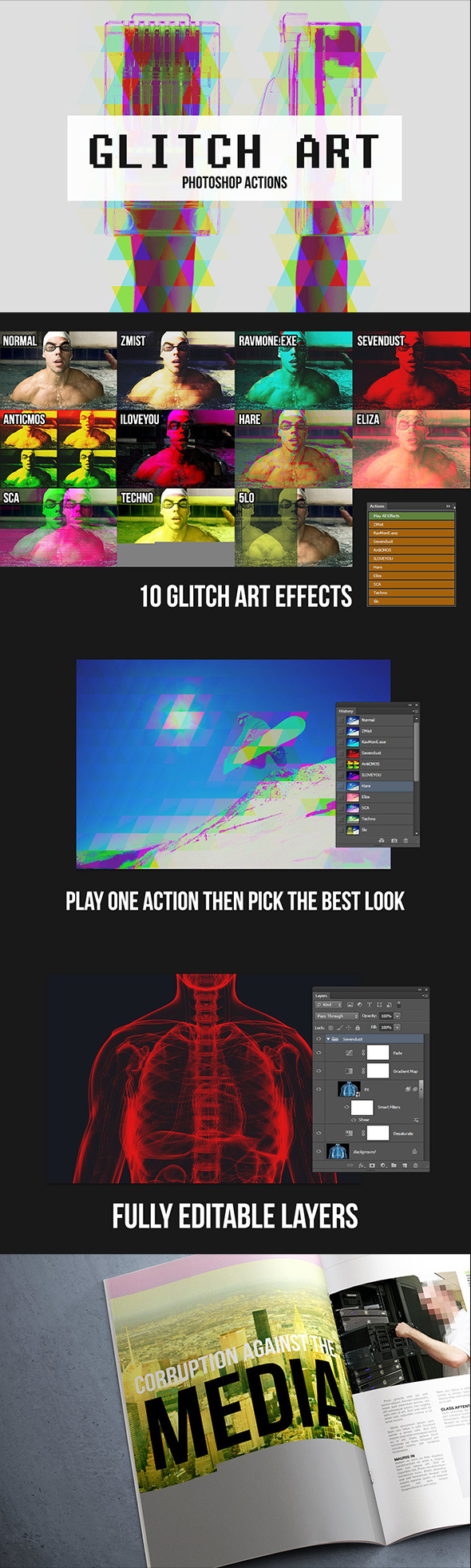 10 Glitch Art Effects - Photo Effects Actions