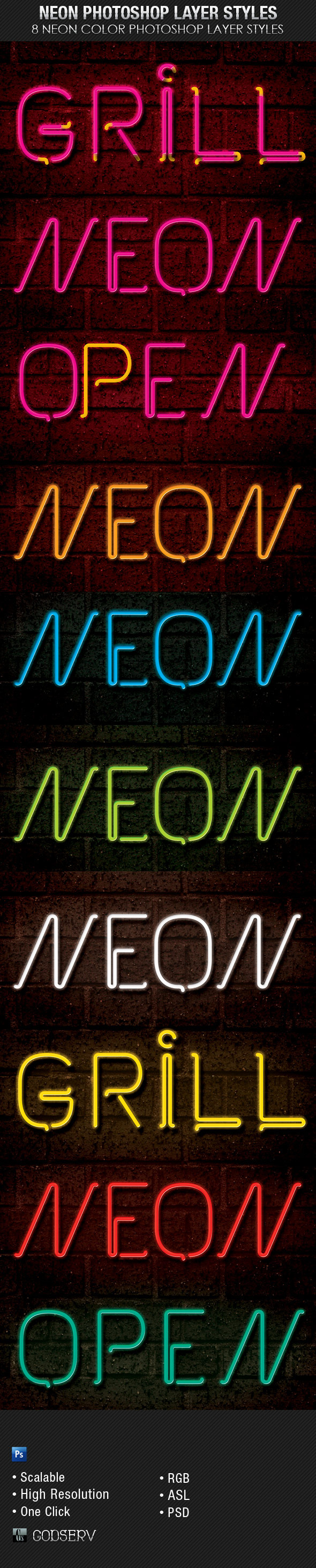 neon text style photoshop free