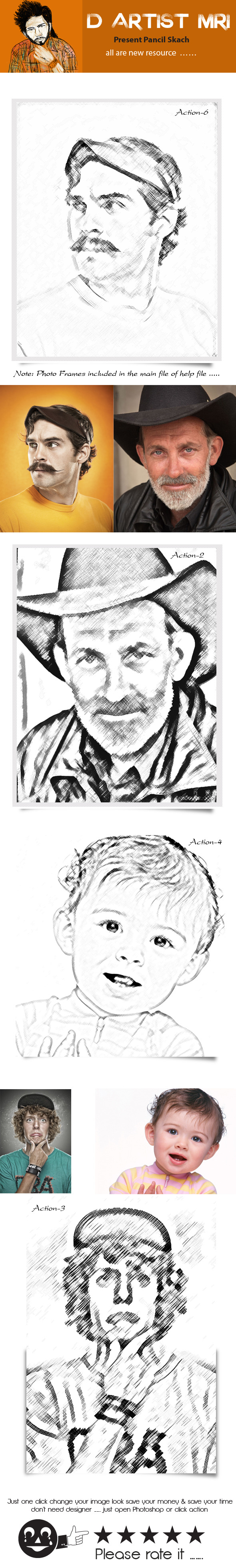 Pencil Sketch - Actions Photoshop