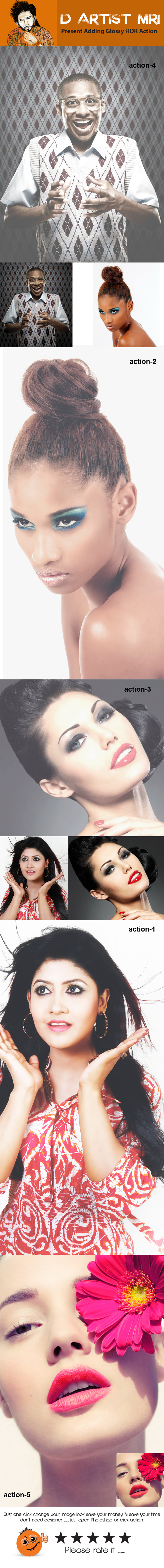 Adding Glossy HDR Action - Actions Photoshop