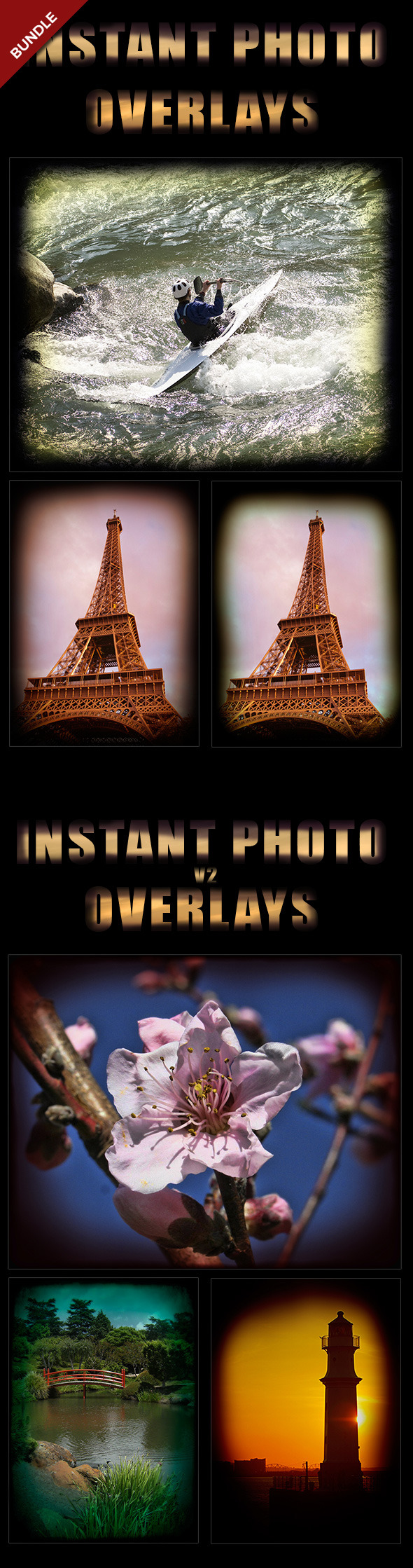 Instant Photo Overlays Bundle - Photo Effects Actions