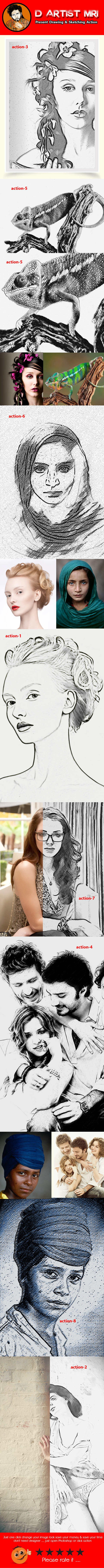 Drawing & Sketching Action - Actions Photoshop