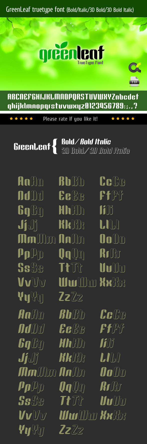 GreenLeaf TrueType Font - Sans-Serif Fonts