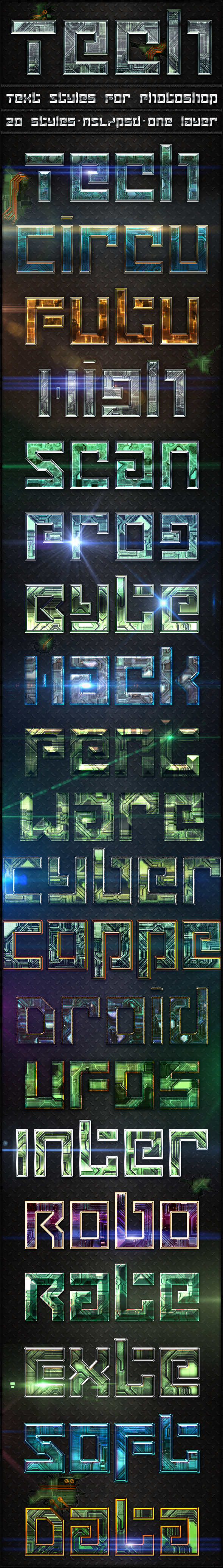 Tech - Text Styles - Text Effects Styles