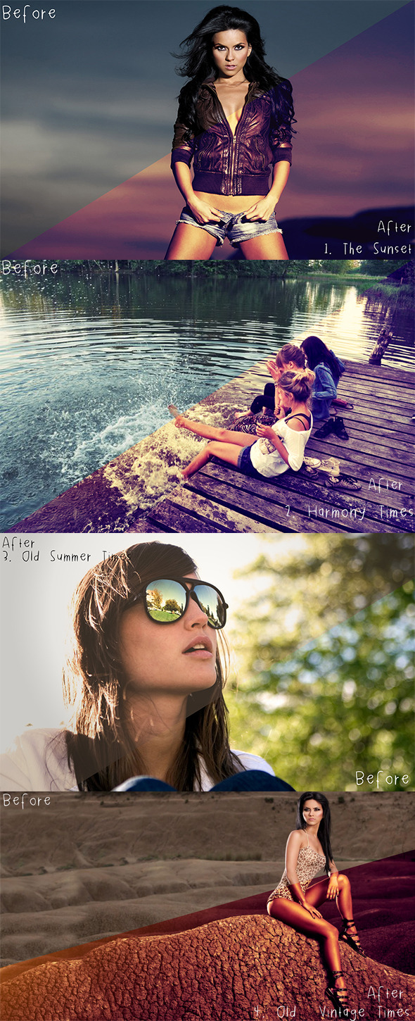 4 Classic Actions - Actions Photoshop