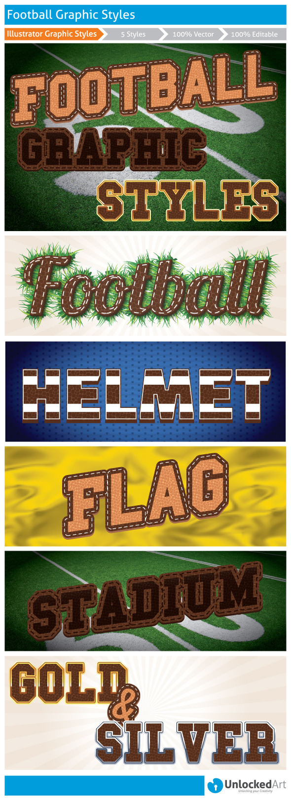 Football Graphic Styles - Styles Illustrator