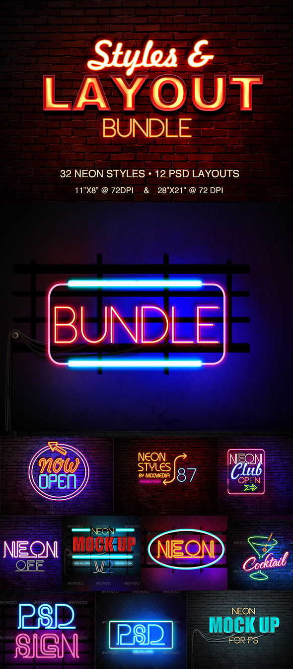 Neon Styles Bundle - Text Effects Actions