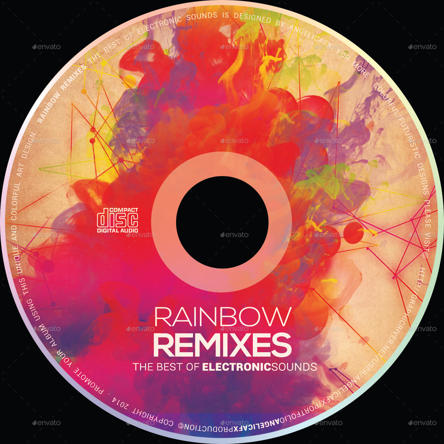 Rainbow Remixes CD Design Template by angelicafx GraphicRiver