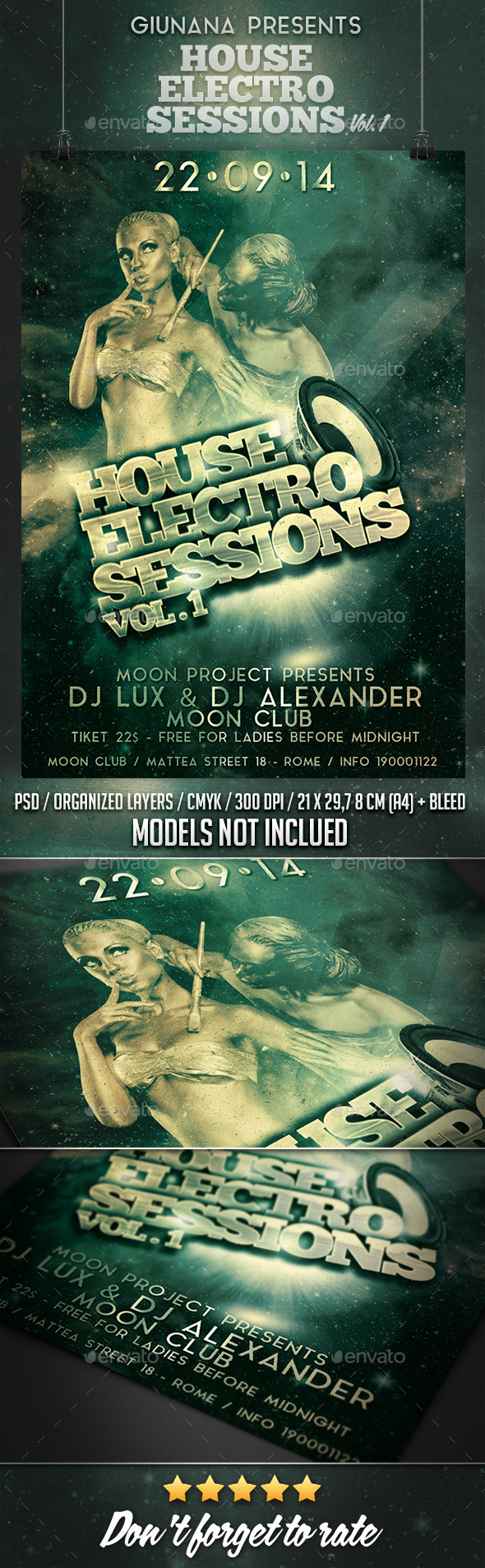 Electro House Sessions Vol. 1 Flyer/Poster - Clubs & Parties Events