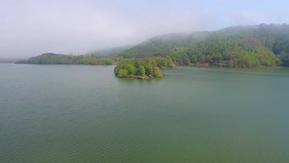 Lake And Forest Drone View 2