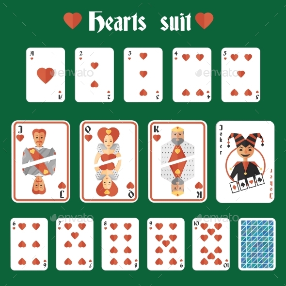 Playing Cards Hearts Set