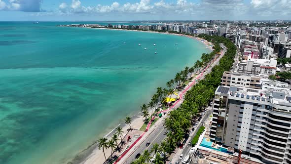 Town of Maceio Alagoas Brazil. Landmark beach at Northeast Brazil.  alt