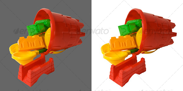 Bucket of Toys tipped over