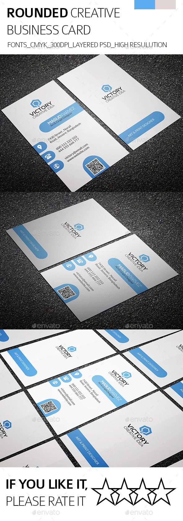 Rounded & Creative Business Card - Creative Business Cards