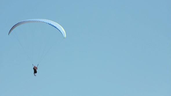 Paraglider and Blue Sky
