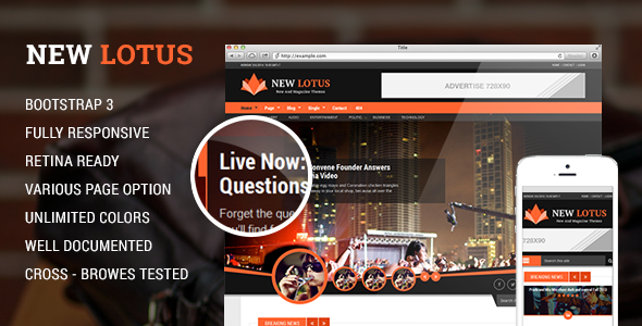 Excellent New Lotus Magazine HTML5 template