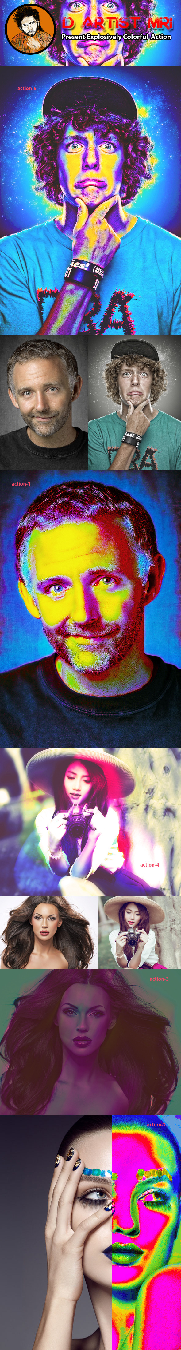 Explosively Colorful Action - Actions Photoshop