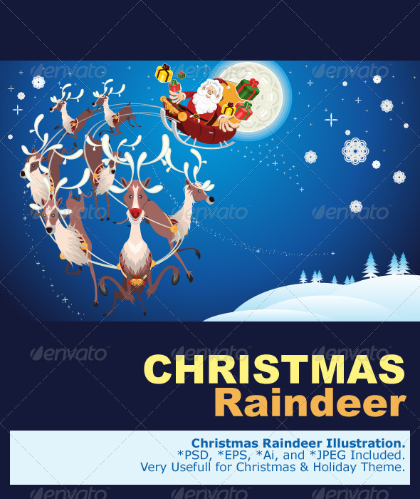 Reindeer And Santa Claus Christmas - Christmas Seasons/Holidays