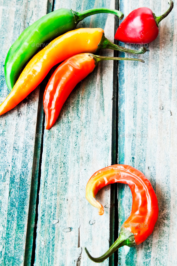 Chili Peppers, Colorful Spicy Peppers