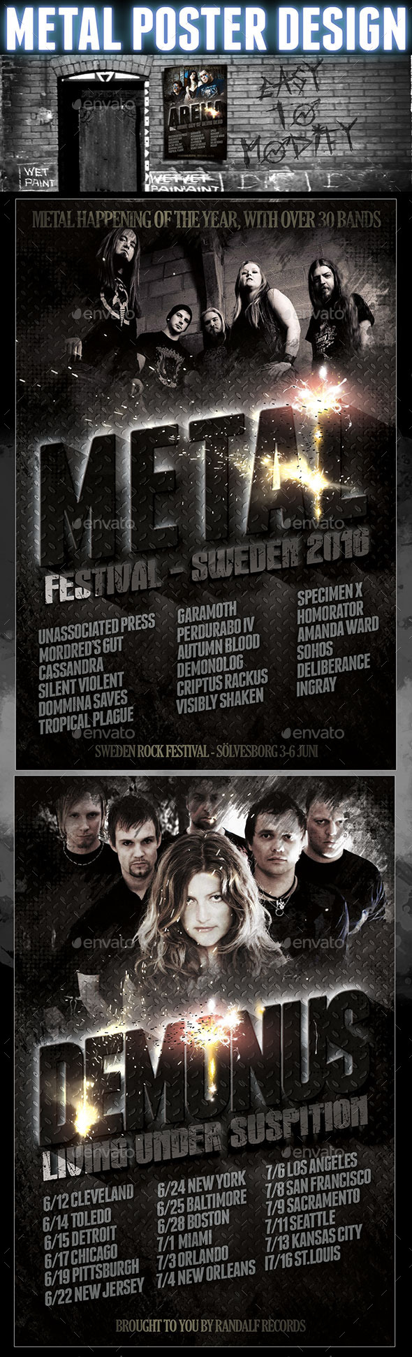 Heavy Metal Card Design Template - Concerts Events