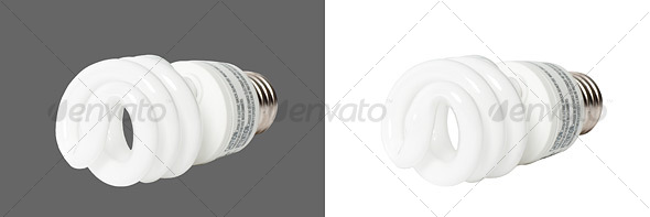 Compact Fluorescent Light Bulb - Home & Office Isolated Objects