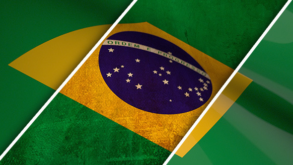 Brazil Flag, Stock Footage 