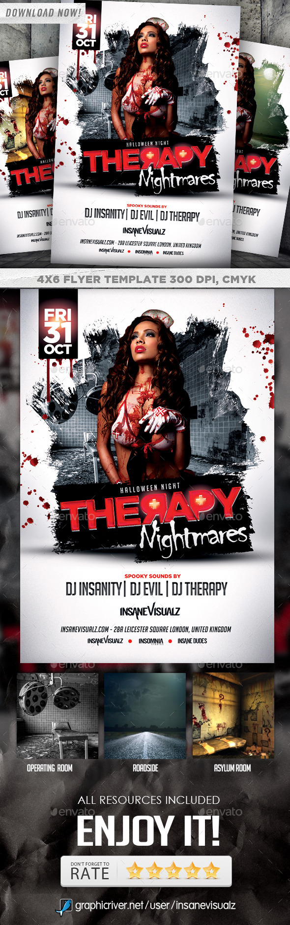 Therapy Nightmares Halloween Flyer