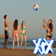 Young People Playing Ball On The Beach Young People Playing Ball On The Beach - VideoHive Item for Sale