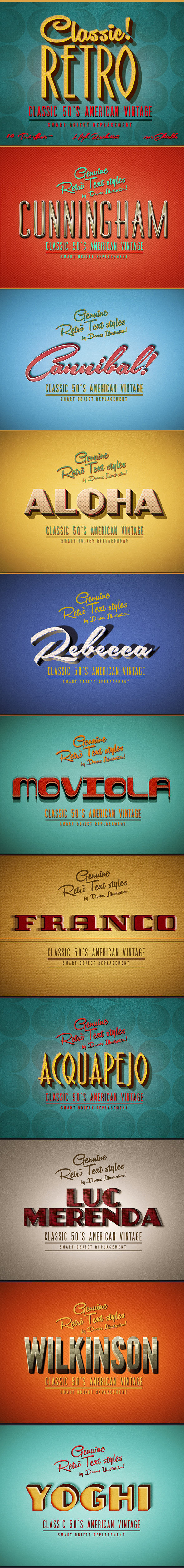 Retro Text Effects Classic American Vintage - Text Effects Actions