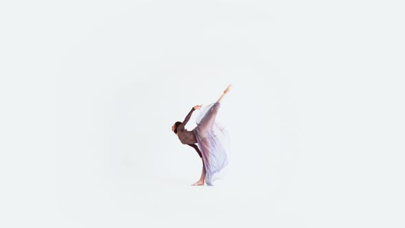 Young Woman Doing Modern Dance On A White Background 3 alt