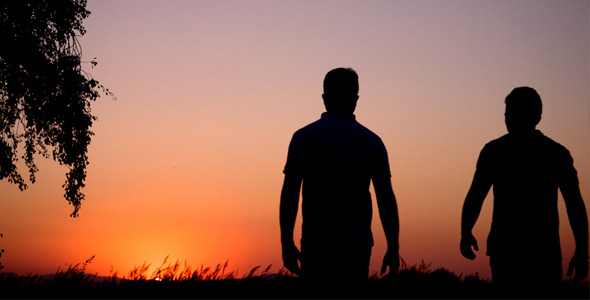 Two Men At Sunset 2, Stock Footage | VideoHive