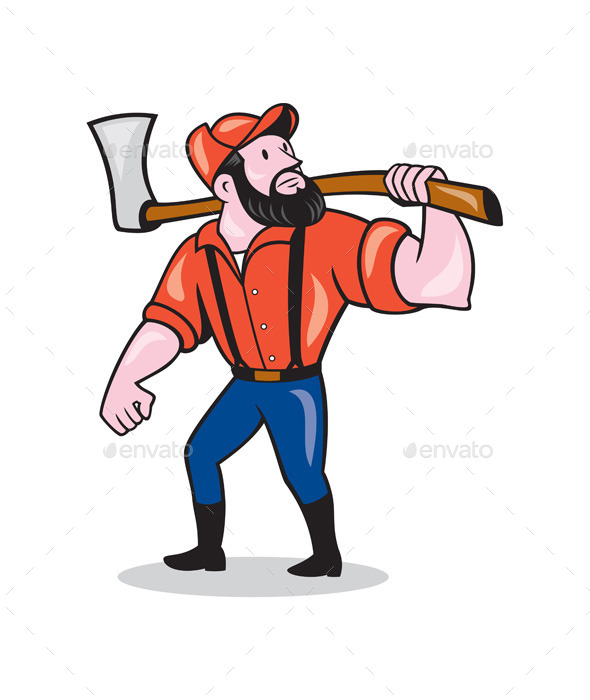 Tough Lumberjack Cartoon